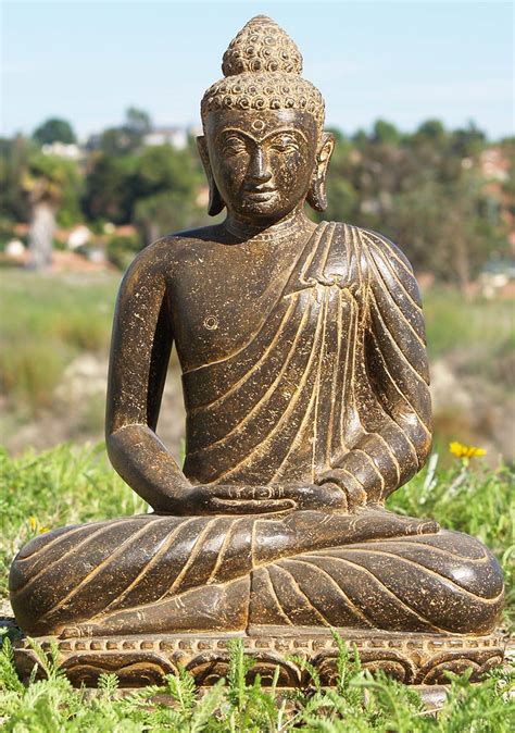 Sold Stone Meditating Garden Buddha 24 85ls106 Hindu Gods And Buddha