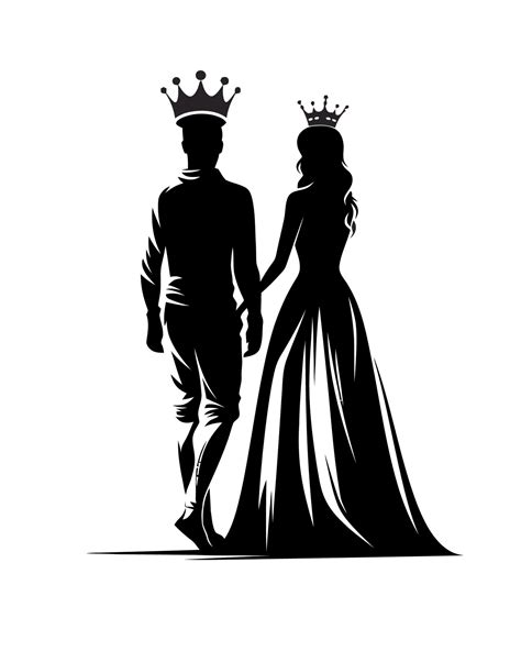 King And Queen Silhouette Vector Art At Vecteezy