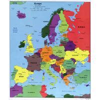 Mapa político detallado de Europa con las capitales y principales