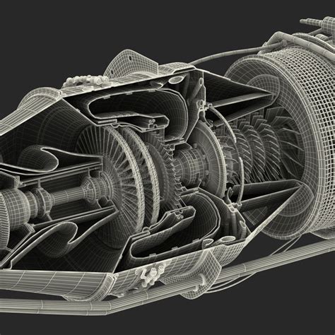 Turboprop Aircraft Engine Canada PT6 Sectioned 3D Model 299 Ma Psd