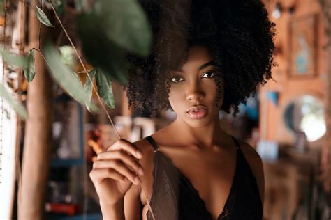 Download Sexy Black Woman Afro Wallpaper