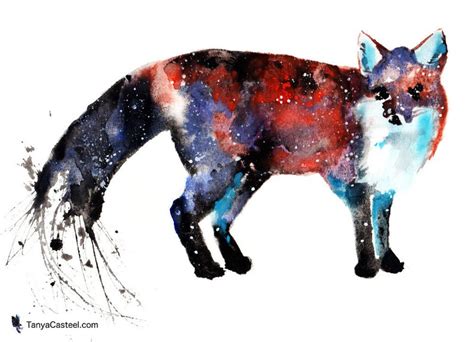Fox Spirit Animal Art Print Watercolor 8x10 Etsy