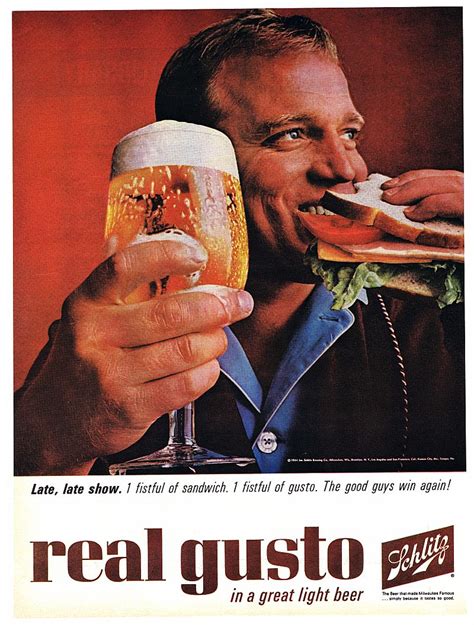 1964 Schlitz Beer Ad Late Late Show