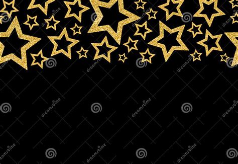 Border With Gold Stars Of Sequin Confetti Stock Photo Image Of