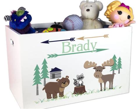 Personalized Woodland Toy Box Custom Toybox With Woodland Etsy