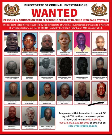 List Of The Most Wanted Criminals In Kenya Daily Active