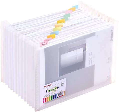 Tranbo Expanding File Folder With 13 Pockets A4 Expandable Document