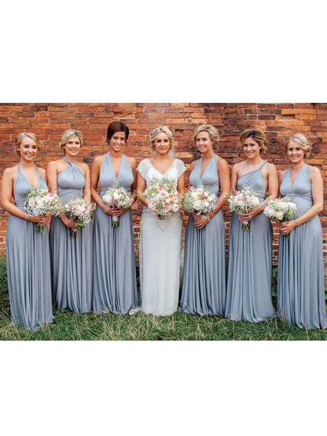Entdecken sie elegante abendkleider für hochzeit bei milanoo. Brautjungfernkleider Blaues Lycra Spandex Scheide ...