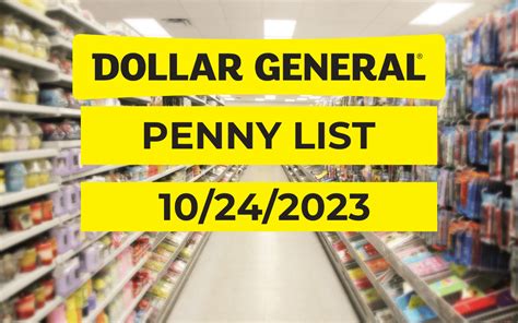 Dollar General Penny List And Markdowns October 24 2023
