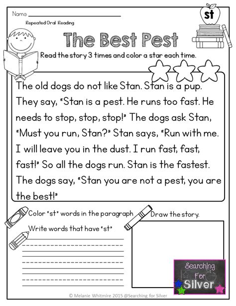 First Grade Reading Activities For Fluency