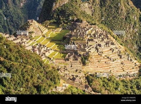 View Of The Lost Incan City Of Machu Picchu Near Cusco Peru Machu