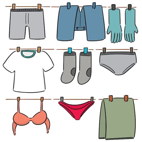 Premium Vector Vector Set Of Drying Clothes