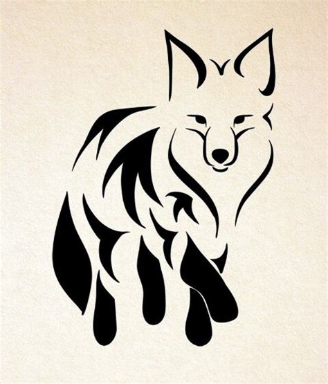 Fox Stencil Animal Stencil Art Drawing Stencils Stenciling Tribal