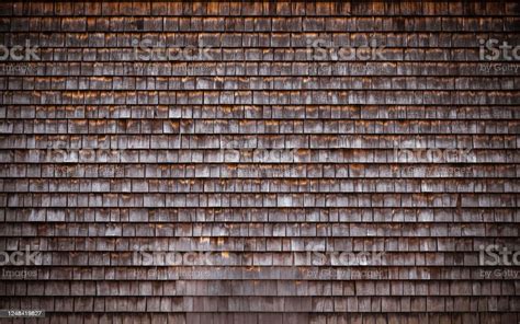 Faded Cedar Shake Shingles Exterior Wall Stock Photo Download Image