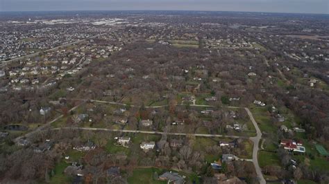 4k Stock Footage Aerial Video Of Flying Over A Quiet Suburban Neighborhood In Kildeer Illinois