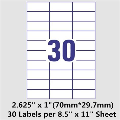 For addressing, identification, filing and inscription. 14 BLANK LABEL TEMPLATE 30 PER PAGE - BlankTemplate2
