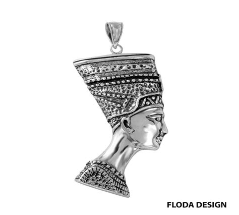 Queen Nefertiti Necklace In Sterling Silver Nefertiti Jewelry Fd 41 1 4 Etsy