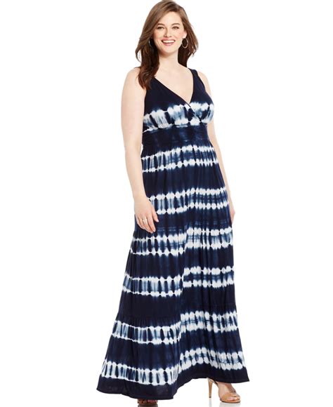 Inc International Concepts Plus Size Tie Dyed Maxi Dress In Blue Lyst