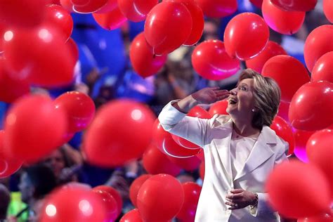 No One Has Ever Been Happier Than Hillary Clinton Playing With Balloons At The Dnc Glamour