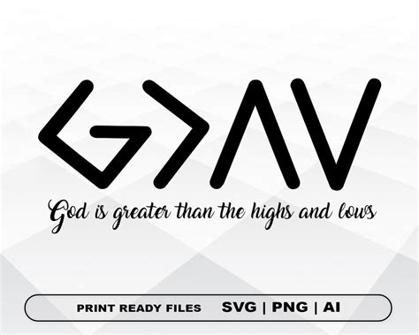 God Is Greater Than The Highs And Lows Svg Files Clipart Etsy