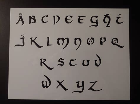 Jrr Tolkien Hobbit Font Alphabet 11 X 85 Stencil Sheet Etsy