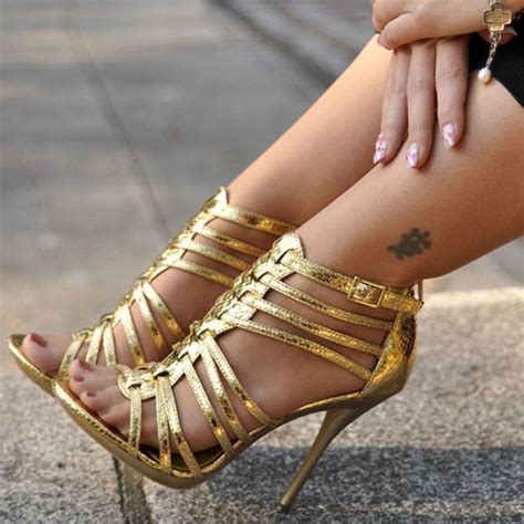 shoespie sexy golden strappy sandals open toe high heels hot high