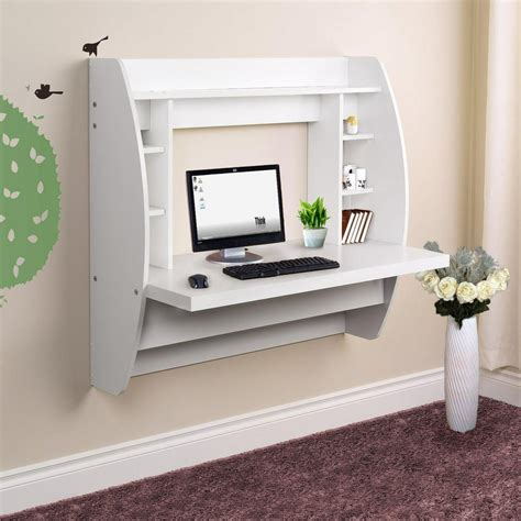 Ktaxon Wall Mount Computer Desk Floating Storage Shelves Laptop Office