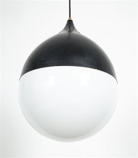 Large Stilnovo Ball Pendant Lamp Opal Glass Circa 1950 At 1stdibs