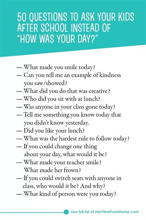 50 Questions To Ask Your Kids After School Parenting Teens Good