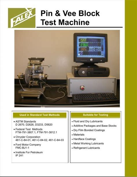 Pin And Vee Block Test Machine