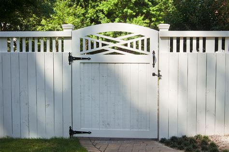 White Wood Privacy Fence And Gate Transitional Landscape Atlanta
