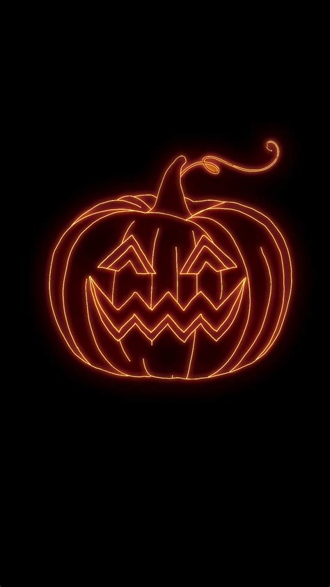 2k Free Download Scary Neon Pumpkin 31 October Amoled Autumn