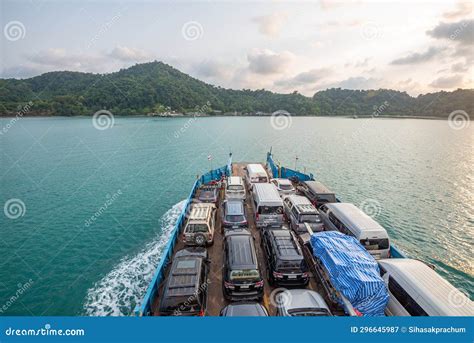 View Of Cars And Passenger Ferry Boat At Koh Chang Island In Trat Thailand Editorial