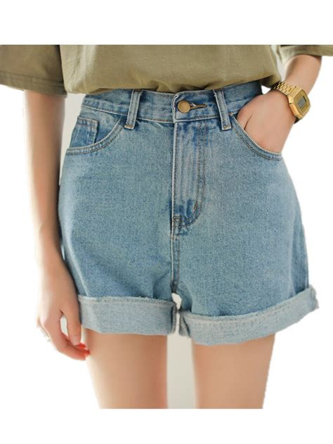 The flare adds a graceful, curved silhouette which are very feminine. Season Show Girls Denim Shorts Retro High Waisted Jeans ...