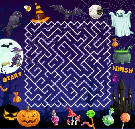 Jeu Ou Nigme De Labyrinthe De Labyrinthe D Halloween Pour Enfants