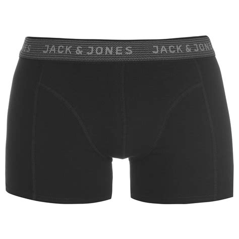 Jack And Jones Branded Waistband 3 Pack Trunks Mens Trunks Usc