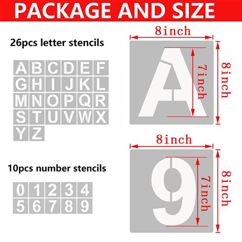 Buy Yeajon 36 Pcs Letter Stencils And Numbers Alphabet Craft Stencils