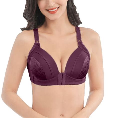 Womens Front Closure Bra Wireless Lightly Padded Comfortable Bra Full