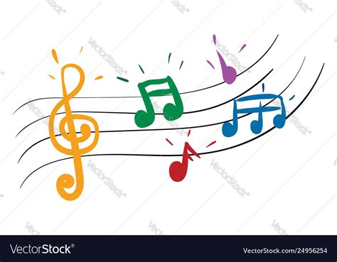 Cartoon Multi Colored Musical Notes Or Color Vector Image