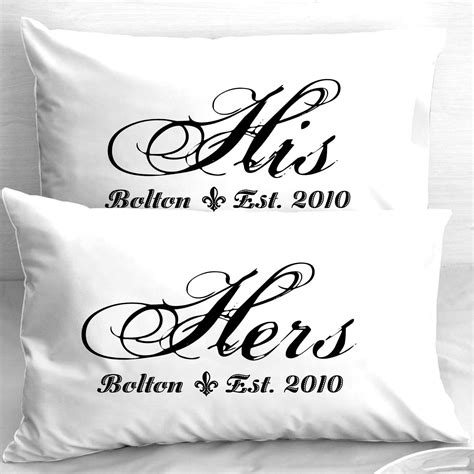 his her pillowcases custom personalized his and hers couples