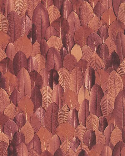 Non Woven Wallpaper Leaves Floral Red Orange 31734