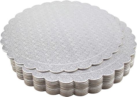 Tebery 15 Pack Round Cake Boards 10 Inch Premium Silver Cake Circles