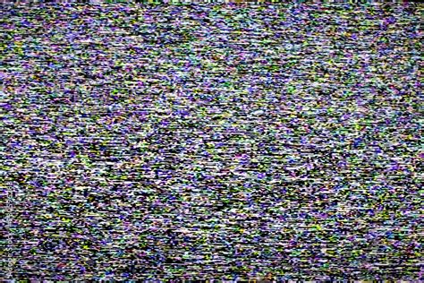 Glitch Tv Screen On Digital Television Noise And Glitch During Radio Transmission Image