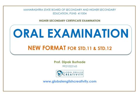 Oral Test New Format Std12 And Std11 Global English Creativity