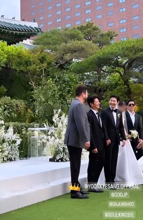 glimpse of actor yoon kye sang s wedding reveal all of the g o d members together koreaboo