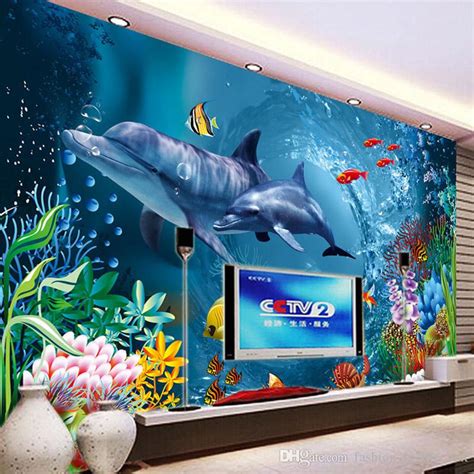 Underwater World Wallpaper Ocean Wall Mural Dolphin Photo