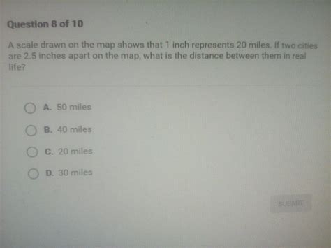 A Scale John On The Map Shows That 1 Inch Represents 20 Miles If 2