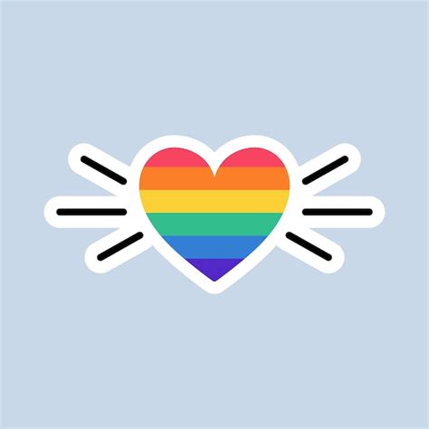 corazón con bandera lgbt corazón de color arco iris adhesivo lgbt lgbtq símbolo de la comunidad