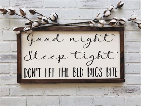 Good Night Sleep Tight Dont Let The Bed Bugs Bite Etsy