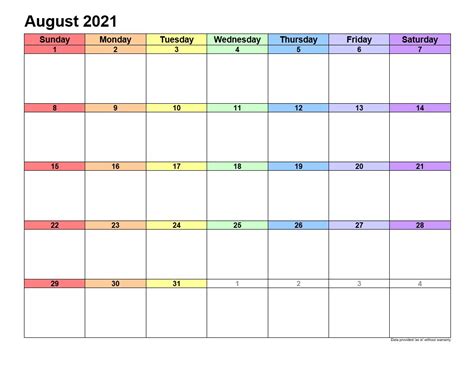 To be conducted on august 1, 2021. August 2021 Printable Calendars Template 1 ...